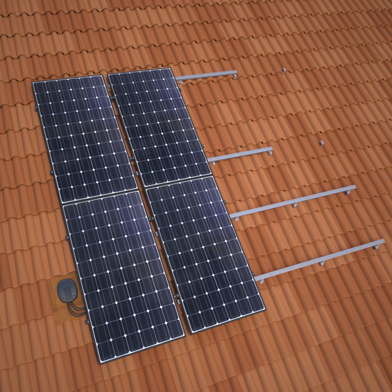 Universal flashing for solar PV cable entry Ubiflex red