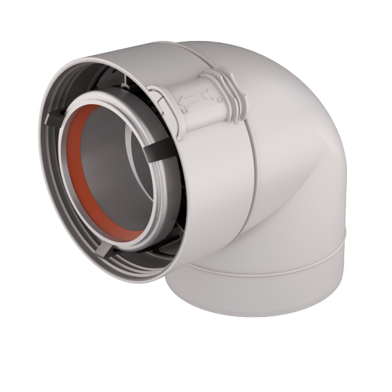 Bend conc. 80/125 90° ALU/PL