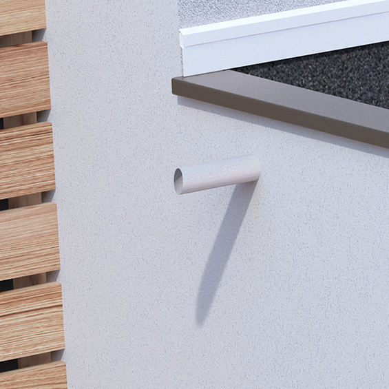 Ecoulement toit plat alu D100mm long.450mm - Ambiance