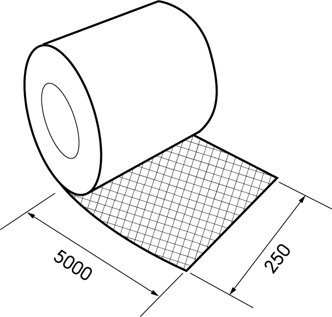 Schéma - Bande d'étanchéité Ubiflex Finio larg.250mm long.5m