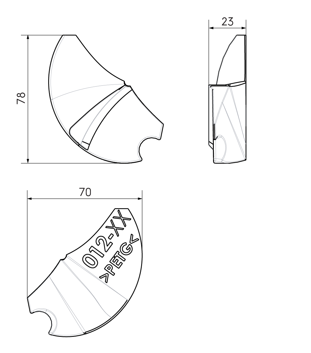 Dimensional drawing – Haelix clean zone valve insert