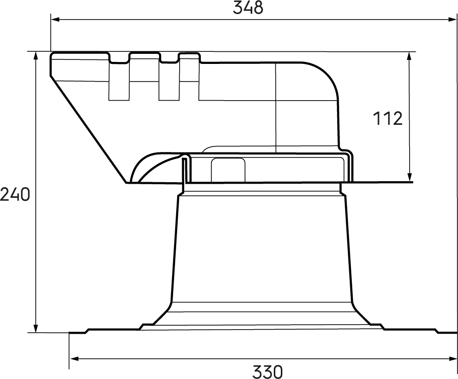 Dimensional drawing - Solar Roof Tile 0°