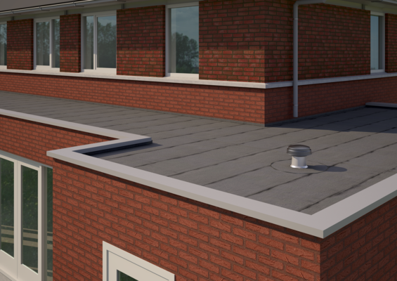 ventilatie op dak met bitumen