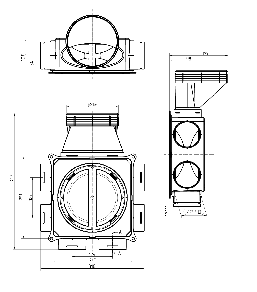 Dimensional drawing – Air Excellent DB206H160