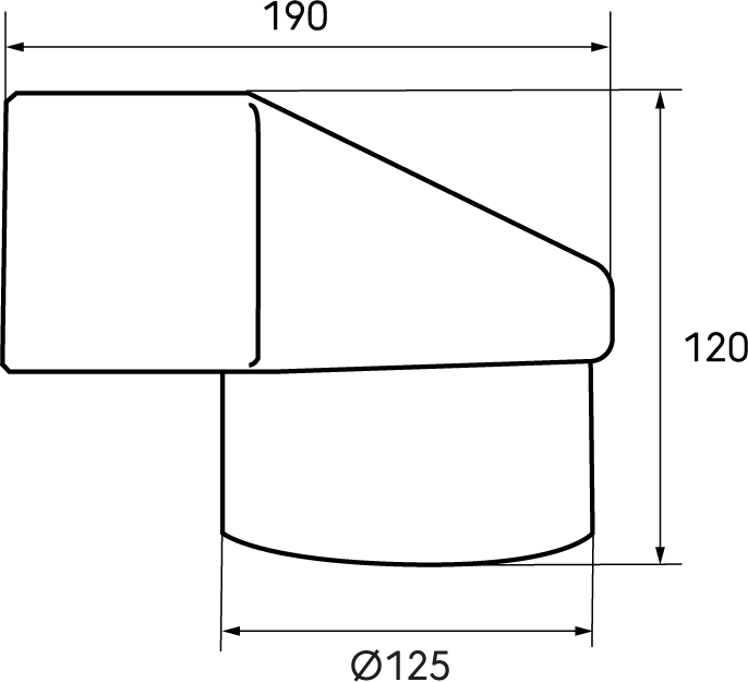 Schéma - Adaptateur Vepac D125mm pour chatière Vepac 140
