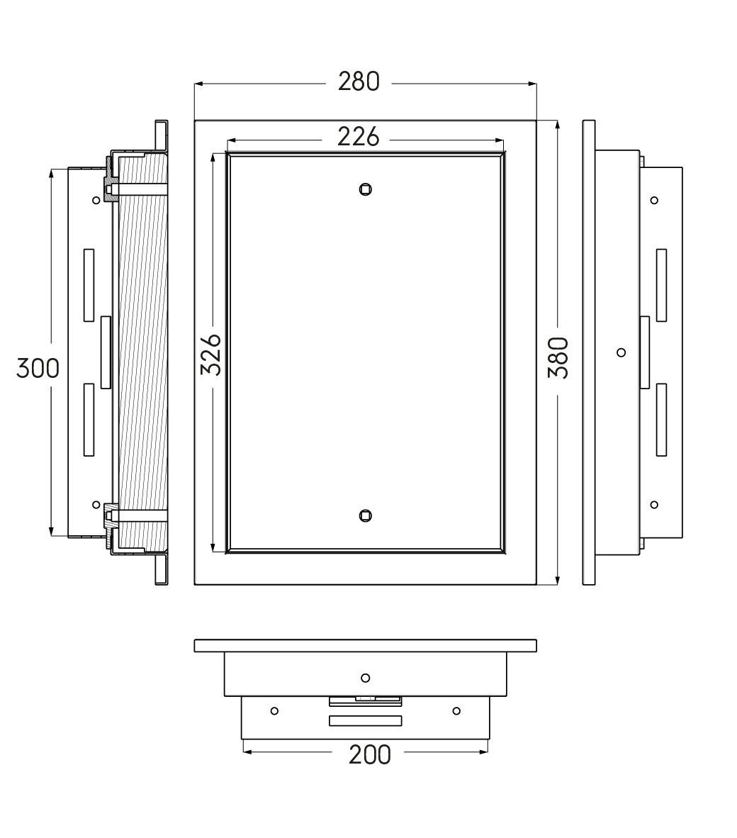 Schéma technique - Trappe de visite CF 300x200