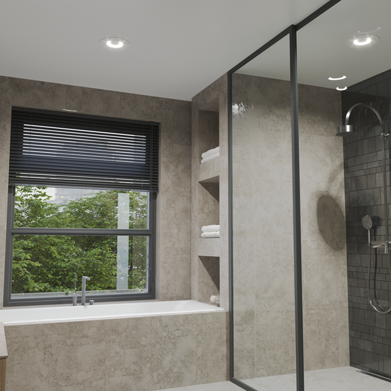 Haelix Stella valve with led light 125mm white in bathroom