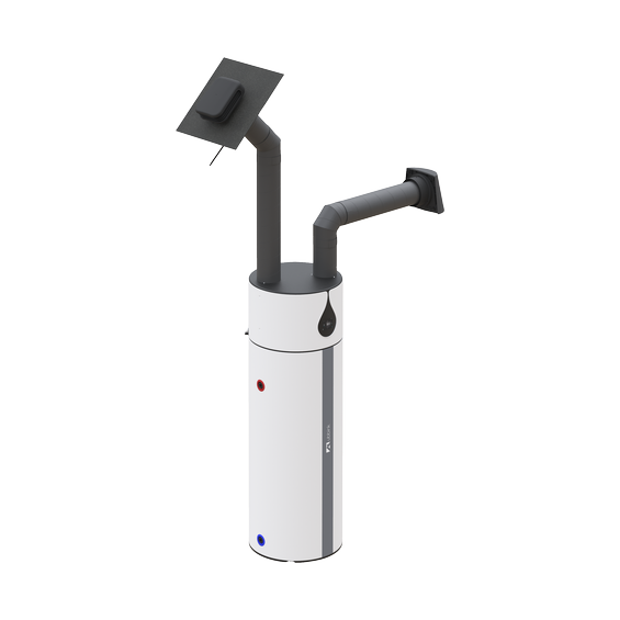 Caelio DHW HP enamelled steel white with Valetis and Contego