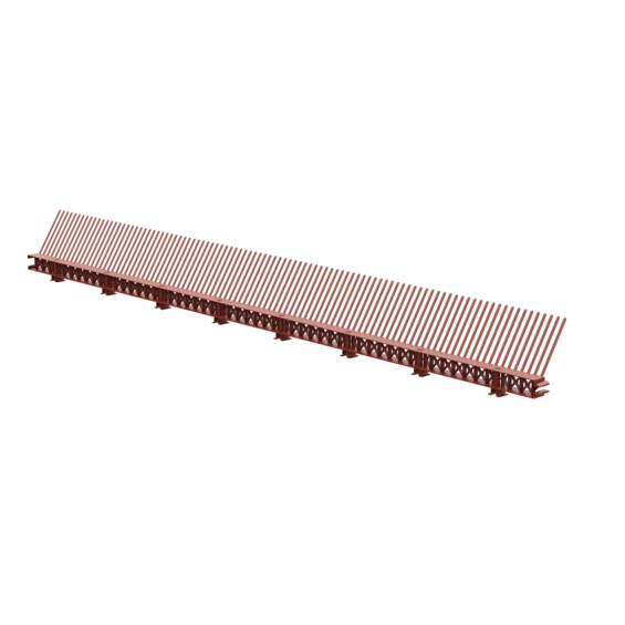 Eaves ventilation element with comb 85mm x 1m PP red