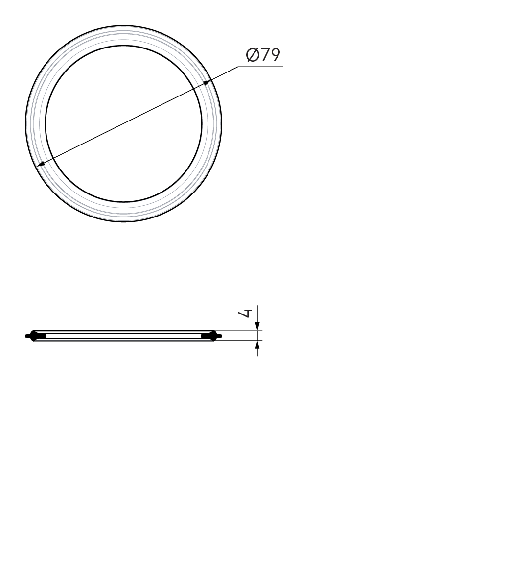 Dimensional drawing – AE34C Seal Ring