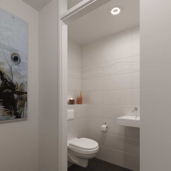 Haelix Stella valve with led light 125mm white in toilet