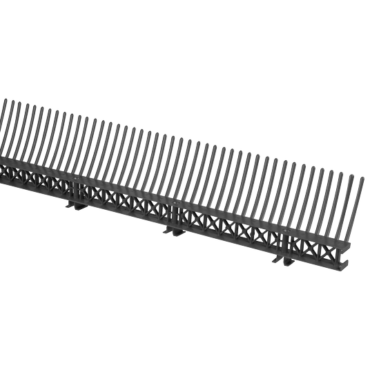 Eaves ventilation element with comb 85mm x 1m PP black