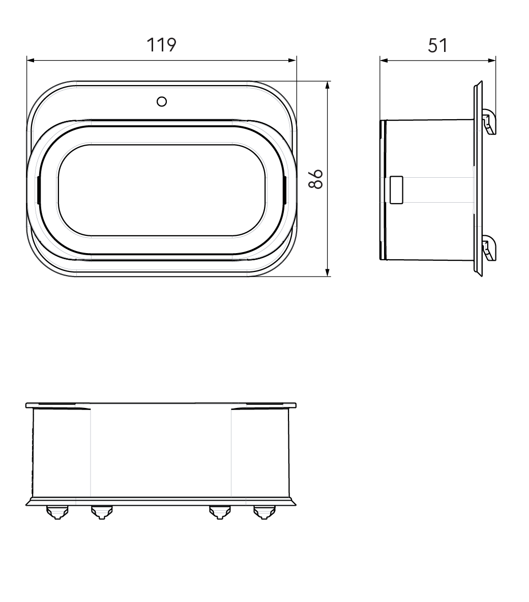 Dimensional drawing – AE35SC Connector for metal air distribution box