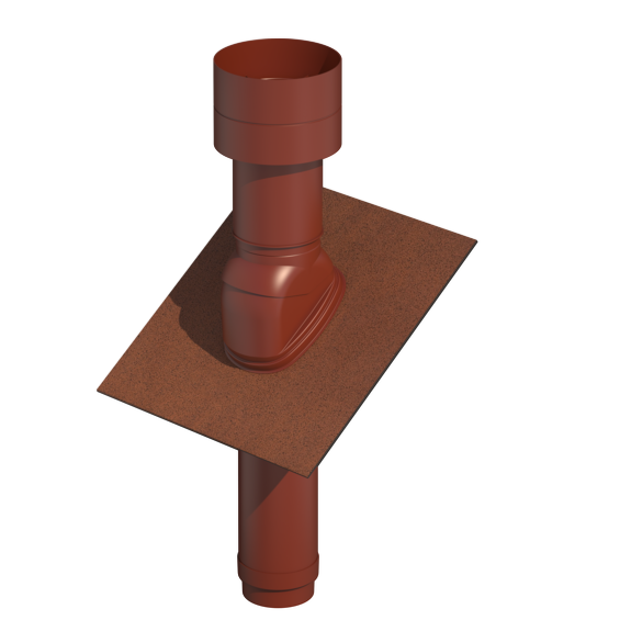 169512-541627-174029-Ventub 125 RED & Rain collar 125 RED & Flashing tile Ubiflex B3 125 RED