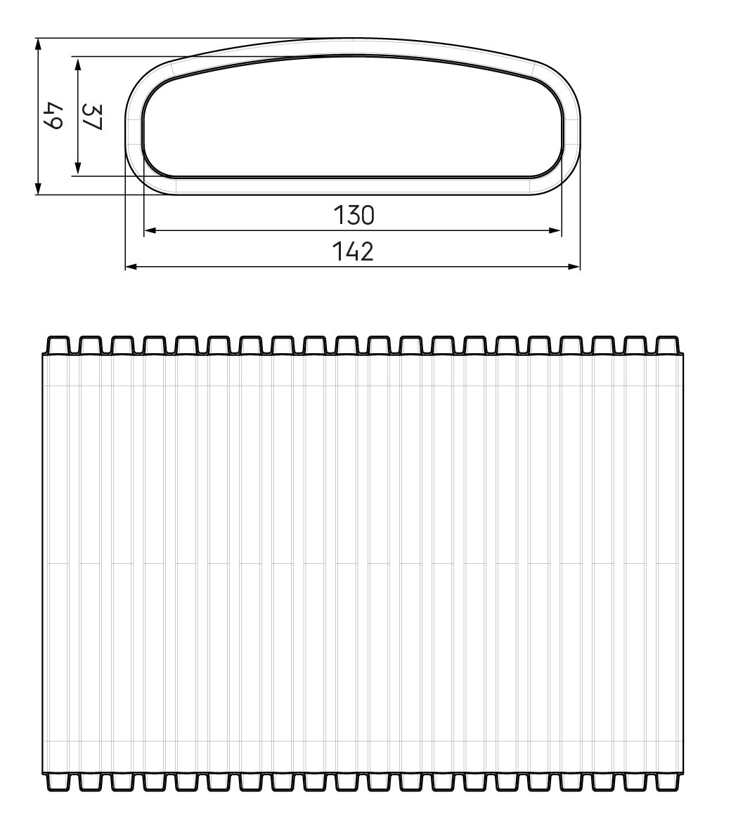 Dimensional drawing – AE45SC Semi-Rigid Duct Anti-Microbial & Anti-Static