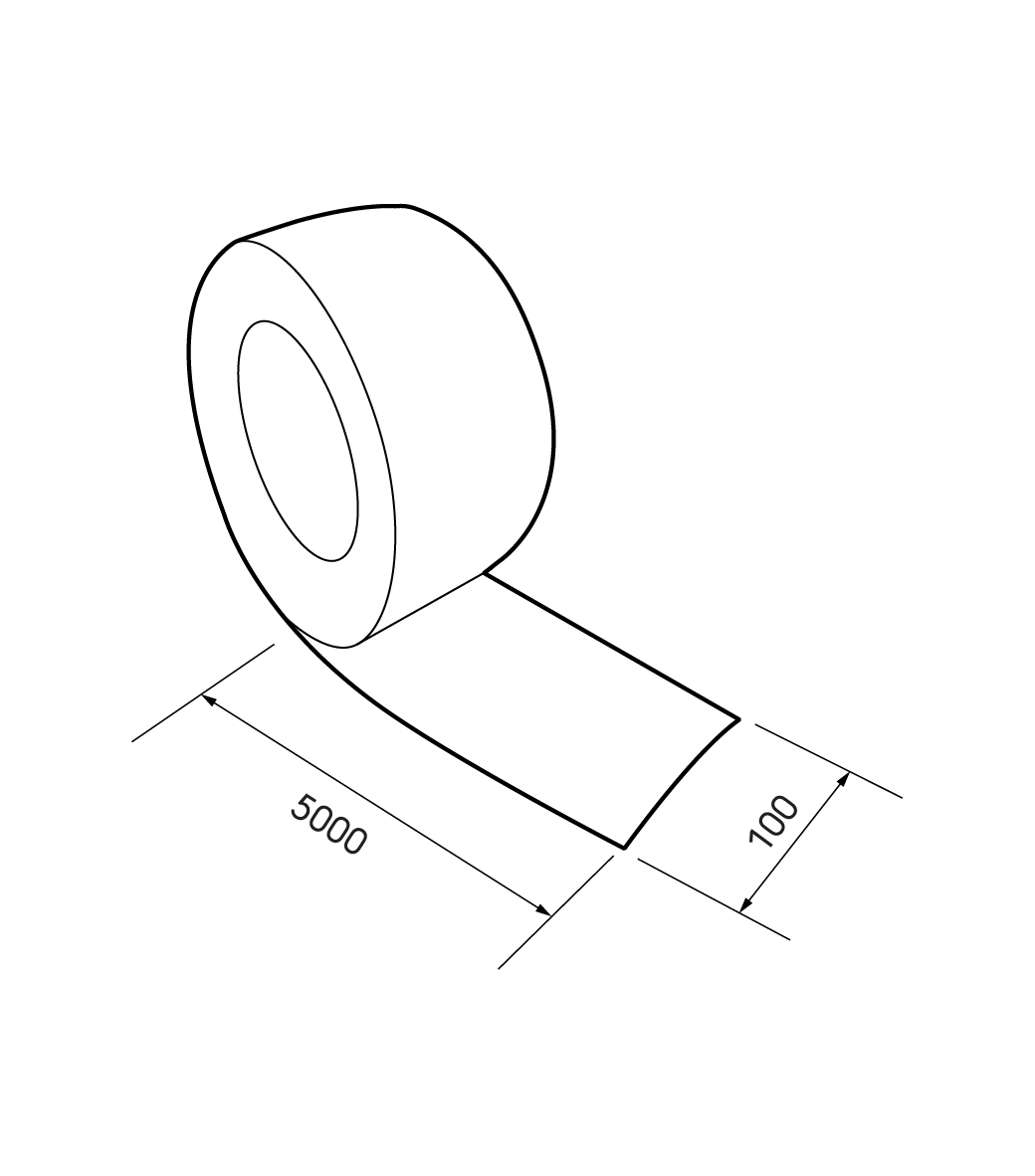 Schéma technique - Bande Butyl Elastic 100mmx5m