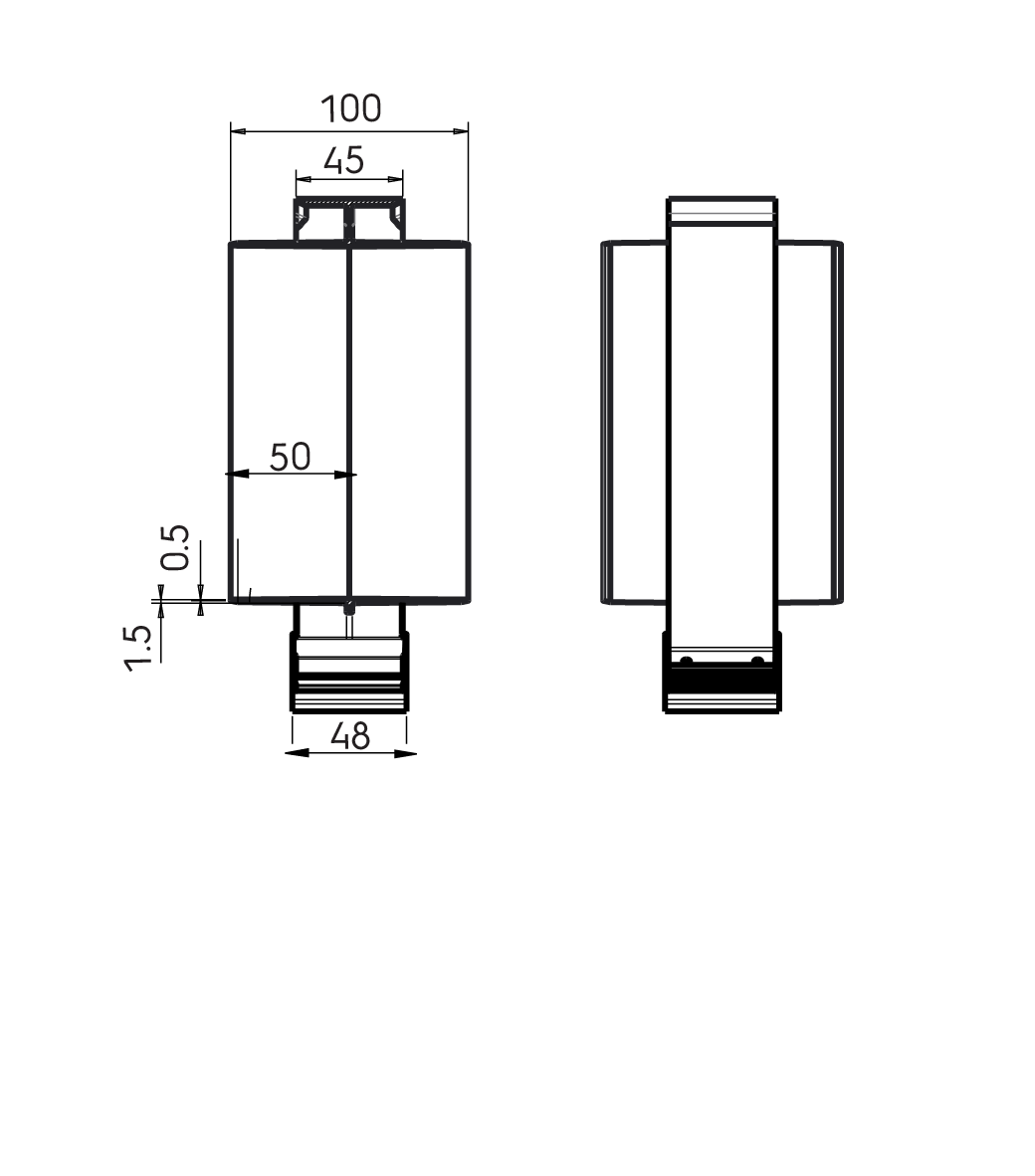 Dimensional Drawing - Aerfoam duct connector 125-200 mm