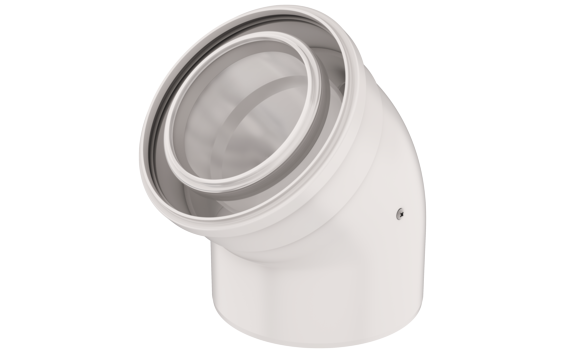 Bend 45° 110/160 PP/Alu White