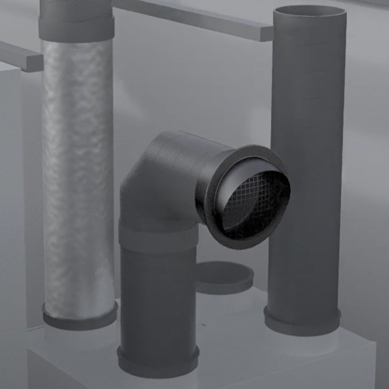 Application picture - Wall terminal 180mm Stainless Steel