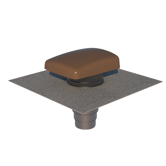 Ubiflu 2 RVT200 Roof Terminal 160 Pitched Roof with adaptor terracotta/grey