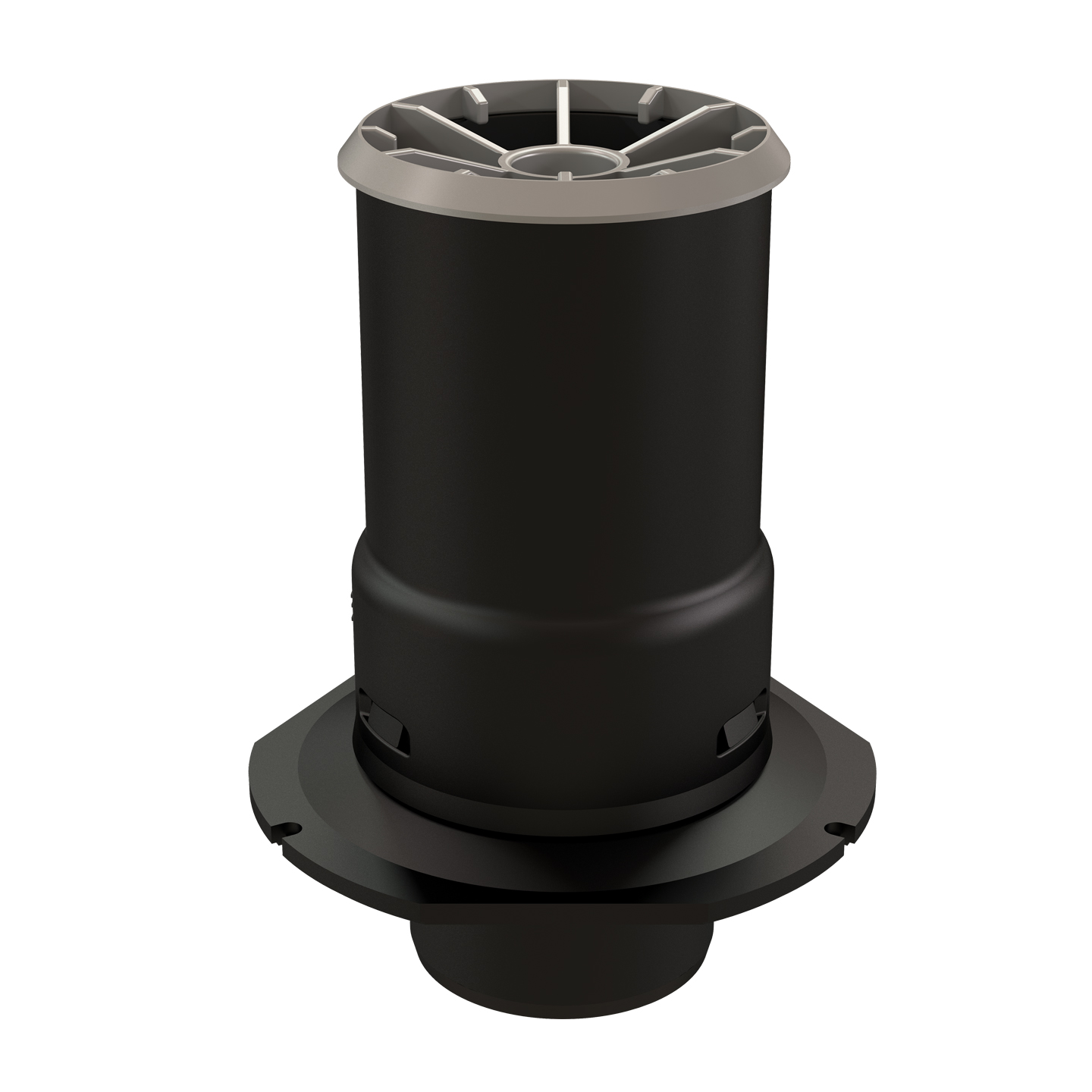 Rolux Flex Renovatieuitmonding PP 60 vlakke plaat zwart | Ubbink