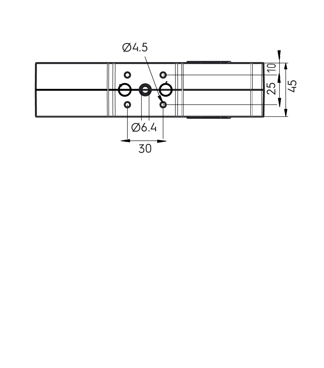 Dimensional Drawing - Aerfoam wall bracket 125, 150, 160, and 180 mm