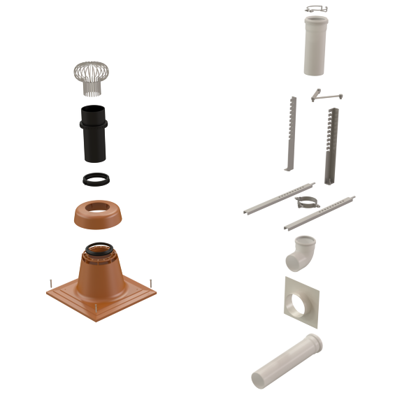 Kit Renolux entrée murale ocre d110/160 