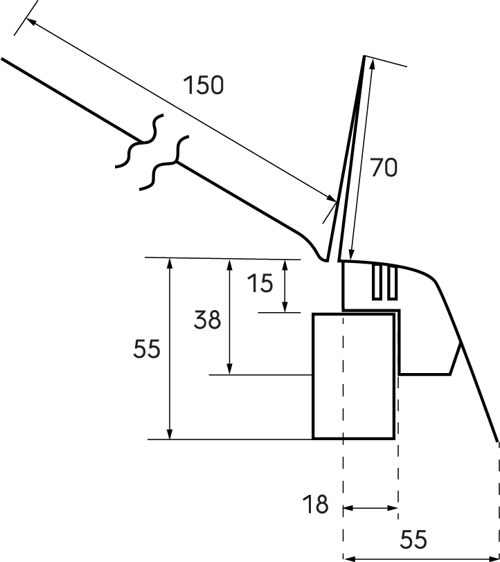 Dimensional drawing - Over Fascia Ventilation System OFVS10