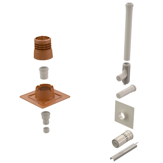 184 460 Kit entrée murale ocre d60 B2p concentrique