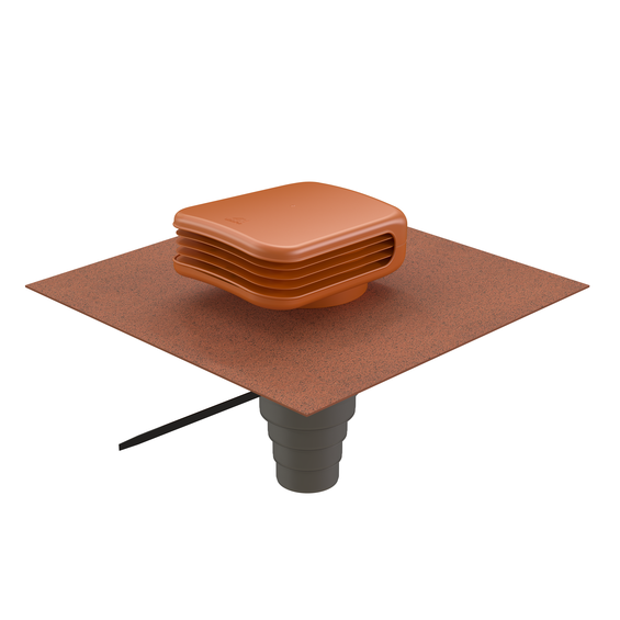 Valetis Roof terminal 200 with adaptor terracotta/red