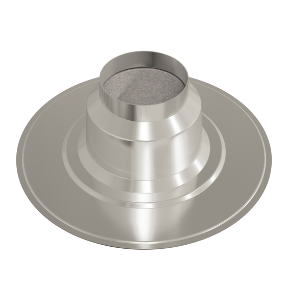 Flashing 125mm 0° insulated aluminium metal grey