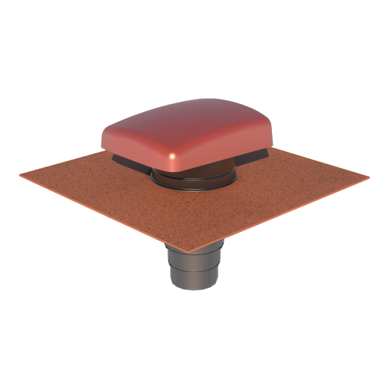 Ventilation Tile Hooded Universal + Adaptor Terracotta