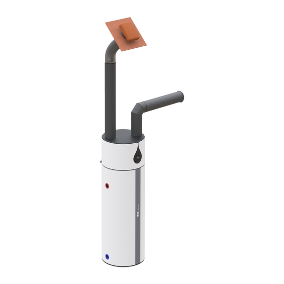 Caelio DHW HP enamelled steel white with Ubiflu