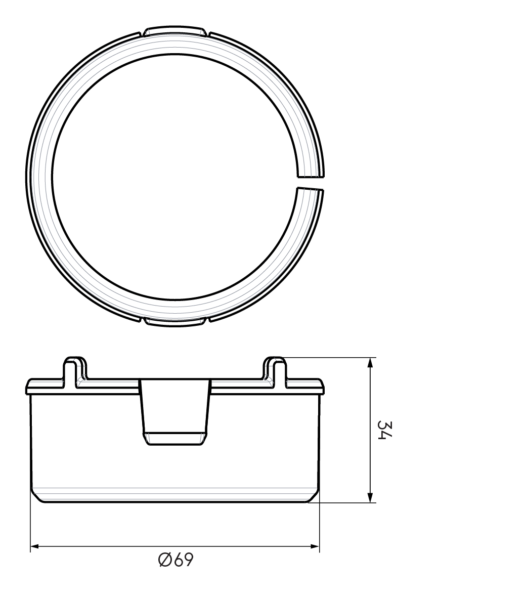 Dimensional drawing – AE23C Click Ring