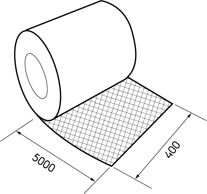 Dimensional drawing - Ubiflex Finio 400mm x 5m