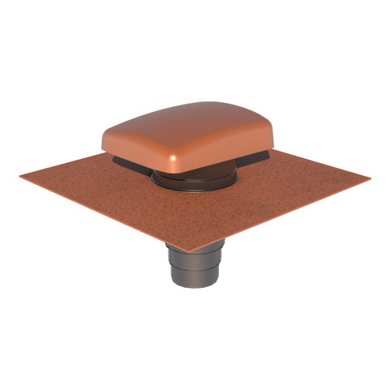 Ventilation Tile Hooded Universal + Adaptor Terracotta