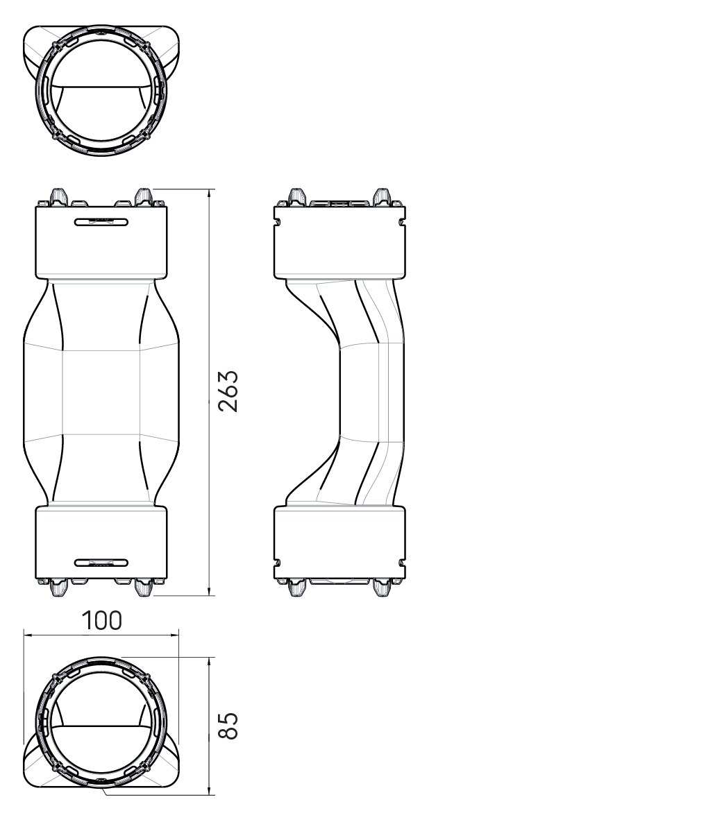 Dimensional drawing - Air Excellent AE34C - AE34C Crossing Kit