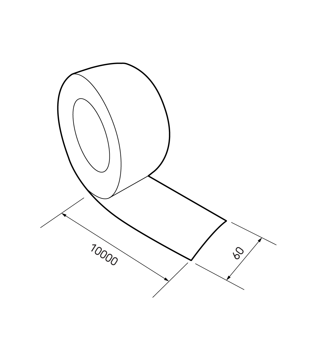 Schéma technique - Bande butyl M900BSF 60mmx10m