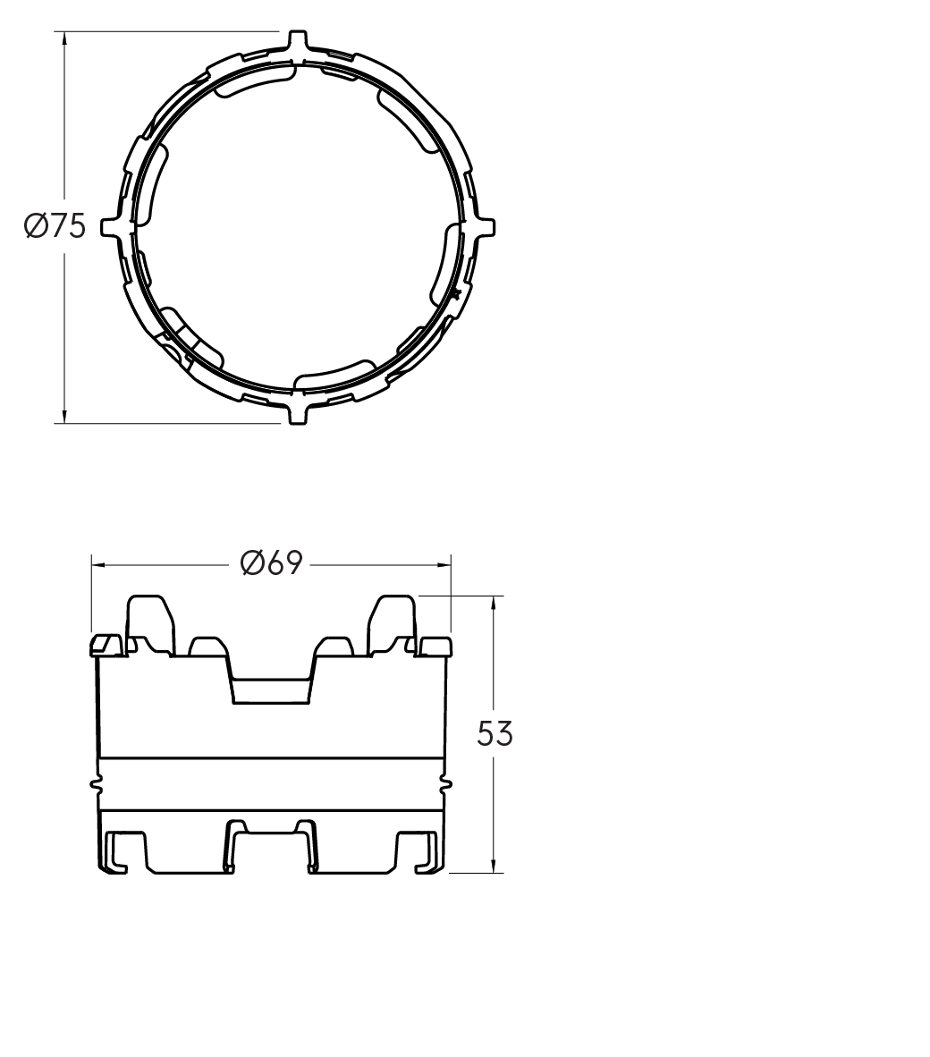Dimensional drawing – Air Excellent AE23C Click-Seal Ring