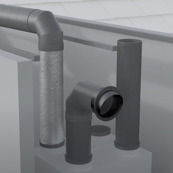 Application picture - Wall terminal 160mm Stainless Steel