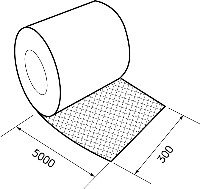 Dimensional drawing - Ubiflex Finio 300mm x 5m