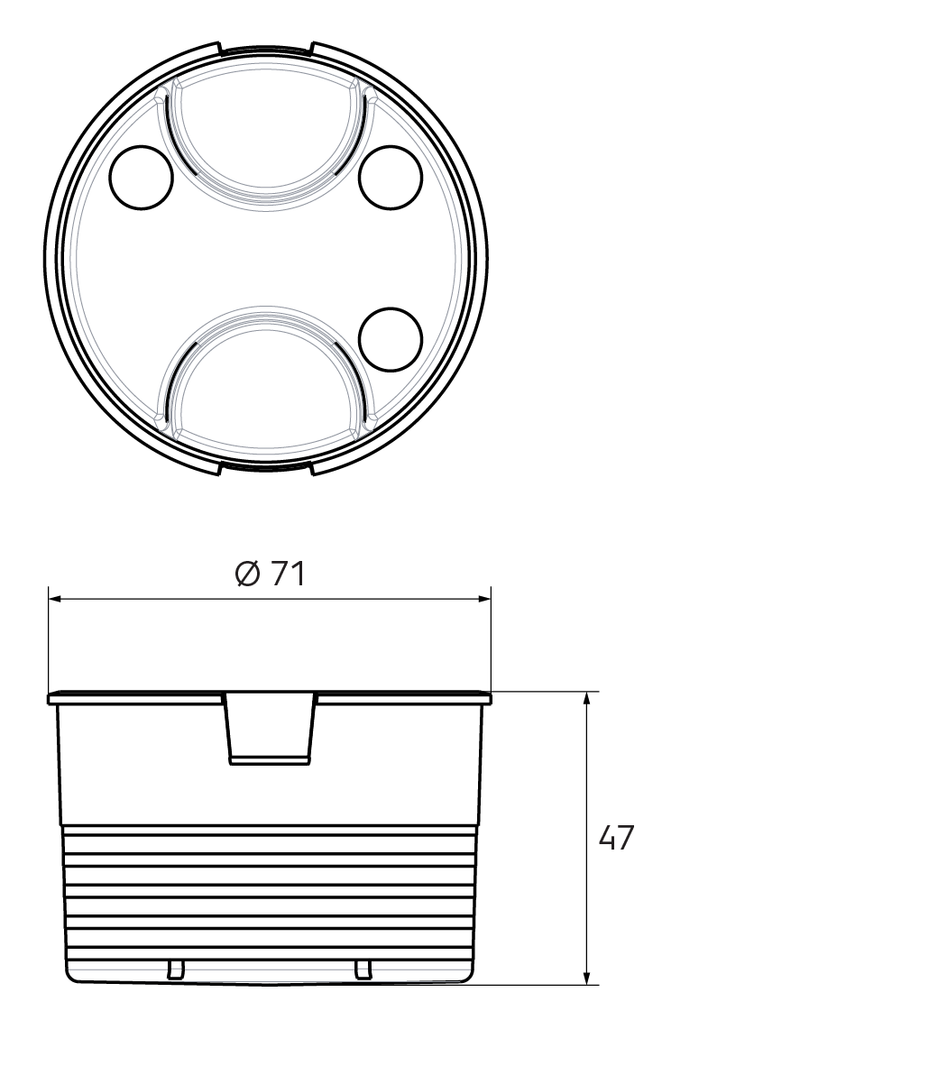 Dimensional drawing – AE23C Accessory cap
