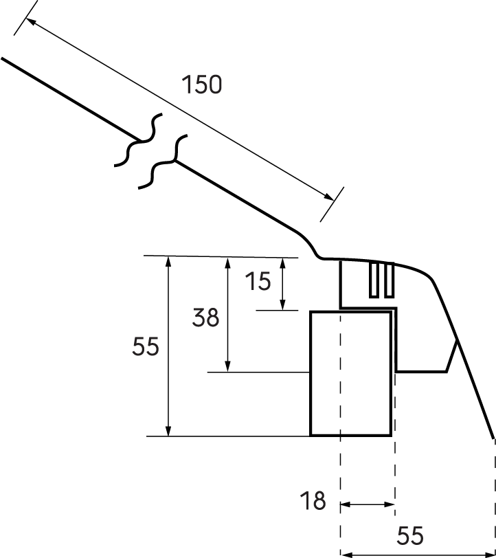 Dimensional drawing - Over Fascia Ventilation System OFVS10L
