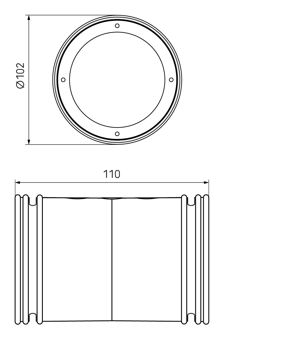 Dimensional drawing – AE48C Connector